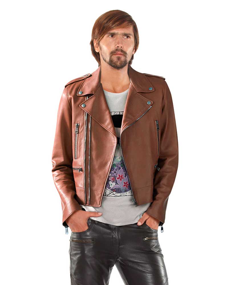 Buy lambskin leather biker jacket