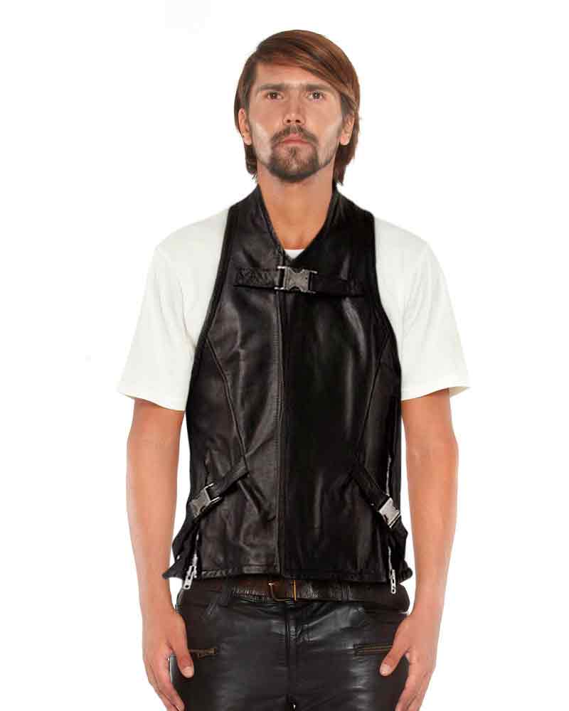BLACK-LEATHER-VEST-WITH-BUCKLE-HARNESS-front-3