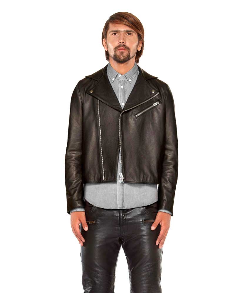 Buy lambskin leather biker jacket