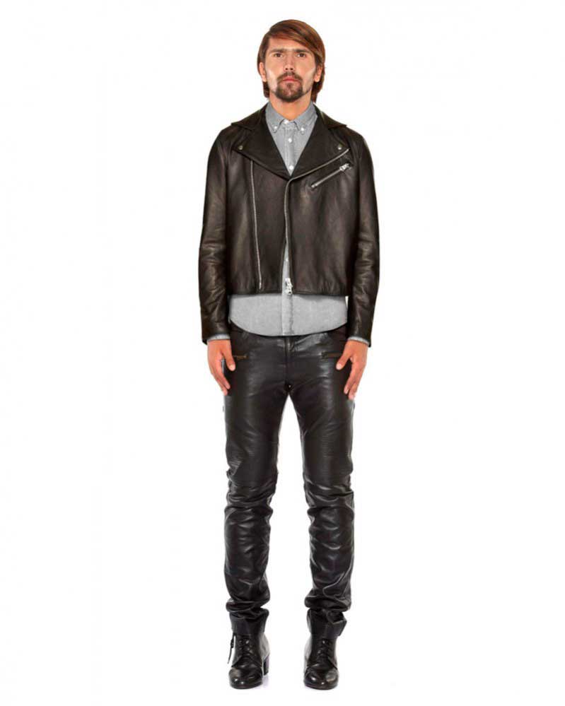 Faam Collection Stylo Lambskin Leather Biker Jacket for Men