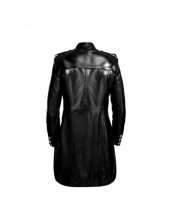 Mens Black Military Style Leather Tailcoat