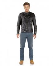 Classy Slim Fit Black Leather Moto Jacket