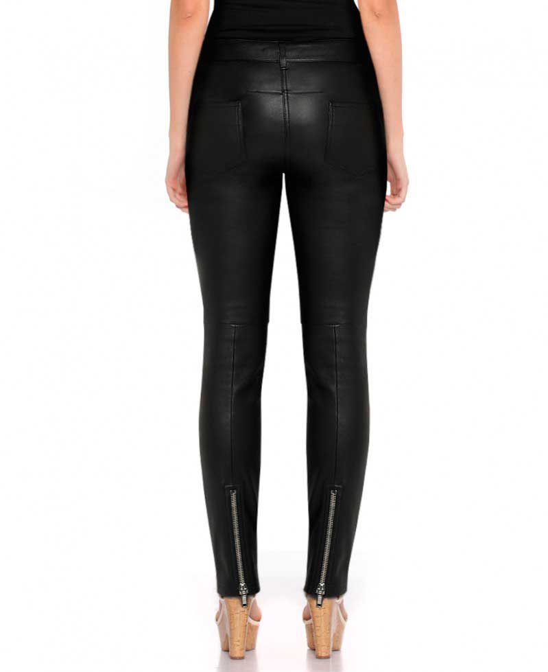 leather pants back zipper