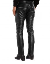 Mens Classy Black Leather Pants with Studs