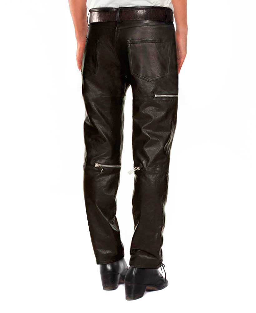 leather pants back zipper