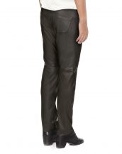 Mens Designer Black leather Slim Fit Trouser