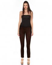 Womens Brown Suede Pants with Ankle Zippers