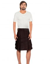 Mens Brown Leather Kilt with Waist Belt