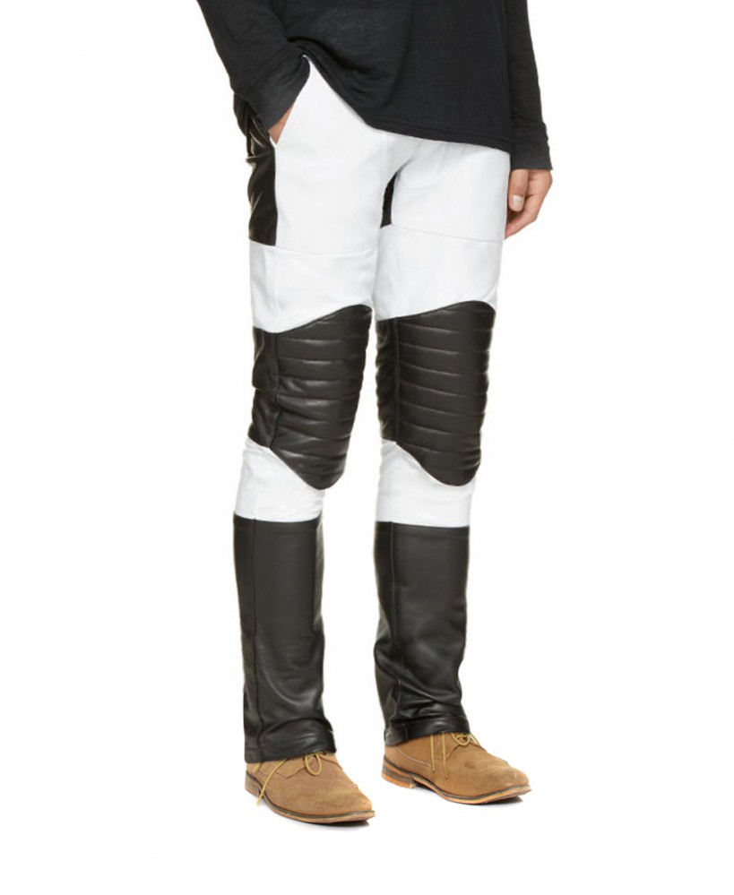 Colorblock leather pants 2025