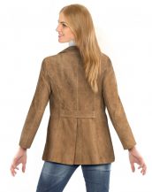 Womens Double Breasted Suede Blazer