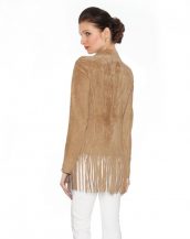 Womens Fringed Suede Blazer