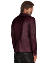 Mens Classic Leather Jacket with Large Flap Pocket