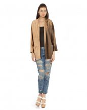 Womens Kimono Style Suede Blazer