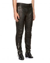 Mens Trendy Lambskin Leather Biker Trousers