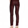 Women Motorcycle Leather Pants with Ribbed Detail