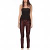 Women Motorcycle Leather Pants with Ribbed Detail