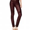 Women Motorcycle Leather Pants with Ribbed Detail