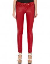 Women Skinny Low Waist Leather Pants