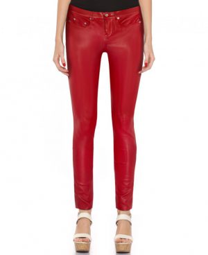 Women Skinny Low Waist Leather Pants