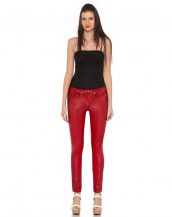 Women Skinny Low Waist Leather Pants