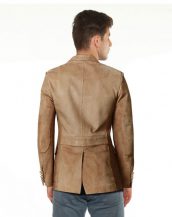 Mens Slim Fitted Suede Blazer with Patch Pocket