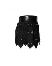 Mens Studded Black Leather Kilt