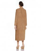 Womens Suede Coat with Zip Fastening