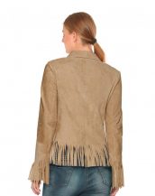 Fringed Suede Blazer for Women