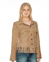 Fringed Suede Blazer for Women