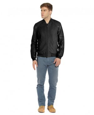 Mens Suede and Leather Bomber Jacket