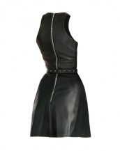 Womens Halloween Leather Dress with Front Keyhole Waist