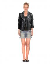 Asymmetrical Zip Leather Jacket for Women