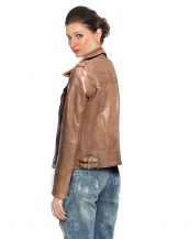 Ladies Leather Jackets with Asymmetric Zip