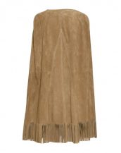 Womens Suede Cape Jacket with Fringes