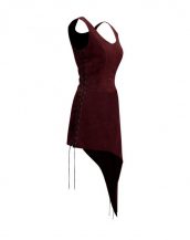 Halloween Suede Dress with Asymmetric Hem